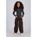 Vingino Camilla barrel jeans met studs - donkerbruin