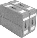 Merkloos Opbergdoos, bedlaken-organizer, stofbox, 2 stuks, opvouwbare opbergdoos, onderbed-kledingkast, geschikt voor dekens, lakens, dekbedden met raamorganizer
