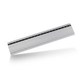 D.RECT 20 cm Aluminium Liniaal met Handvat voor School Kantoor Thuis Zilver