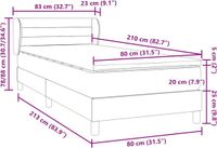 vidaXL Boxspring met matras fluweel donkergrijs 80x210 cm