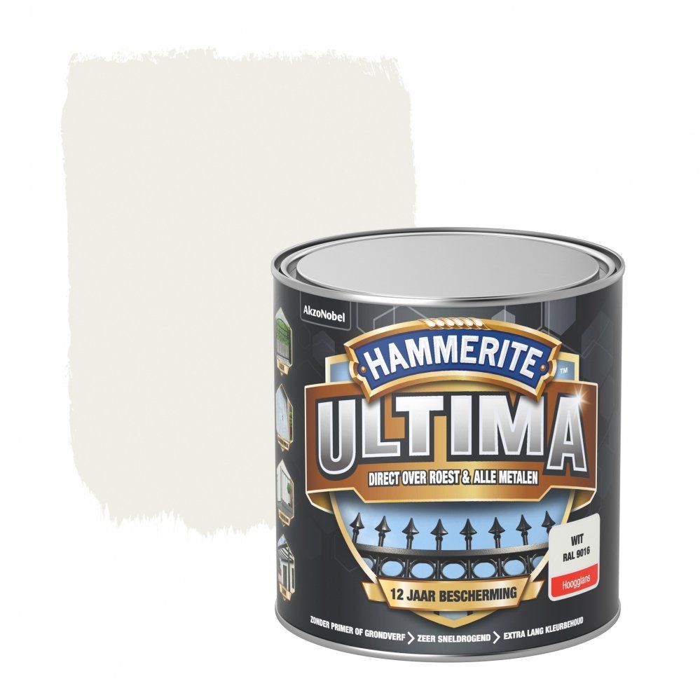 Hammerite Ultima Hoogglans - Verkeerswit - 250ml