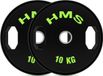 HMS TOG Serie - Olympische Halterschijven - 10 KG - Rubbercoating - Zwart/Groen