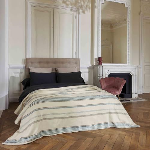 Toison d'Or ANGLET - Dekbedovertrek - 240x260 cm - Gebleekt/Marine/Bizet