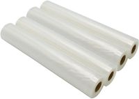 Ziva vacuüm folie rollen: 4 stuks 30x600cm - Vacuumfolie Rollen Micro Structuur voor alle Merken Vacuum Sealers zoals Foodsaver, Caso, Hendi, Solis, Wartmann - BPA Vrij Ideaal voor sous vide en diepvriezer - Plastic folie voor voedsel Hoge kwaliteit