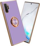 Cadorabo Hoesje geschikt voor Samsung Galaxy NOTE 10 PLUS in Glossy Licht Paars - Goud met ring