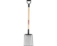 KADAX Aardappelvork van staal, raapvork met D-greep, vork met houten steel, hark, hooivork, steenvork, mestvork, vork voor aardappelen (10 tanden, zwart)