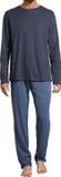 Schiesser Heren pyjama Night & Home donkerblauw / blauw 3XL