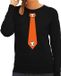 Bellatio Decorations Shoppartners Bv Zwarte fan sweater voor dames - oranje voetbal stropdas - Holland / Nederland supporter - EK/ WK trui / outfit XL