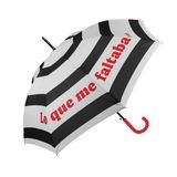 Fisura – Grand parapluie "Lo que me faltaba" à rayures. Parapluie coupe-vent résistant automatique avec bouton. Poignée ergonomique. 103 cm de diamètre.