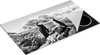 Chefcare Inductie Beschermer Twee Pinguïns op Stenen in Antarctica - Zwart Wit - 90x55 cm
