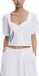 Desigual Crop Embroidered Tie Top Wo - White Blouses