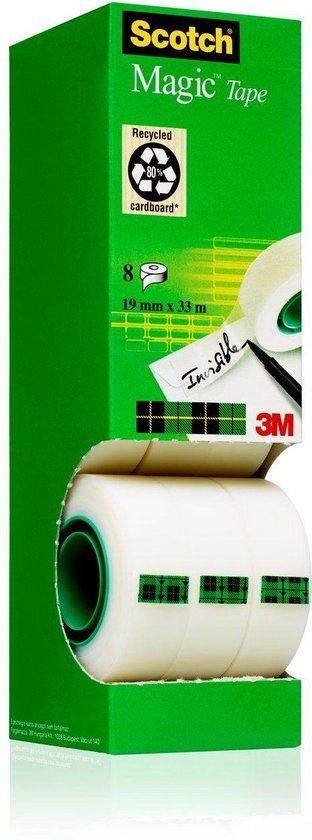 Scotch Magic Tape Value Pack - 8 Rolls - 19mm x 33m - Transparent