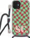 Case Company iPhone 12 Mini Case with Cord - Grid Monogram - Black Cord - Extra Protection