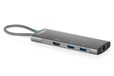 Digitus USB-C Docking Station, 8-Port, 1x HDMI 2.0, 5x USB 3.2 Gen 1, 1x RJ45 Gigabit Ethernet, UHD 4K 60 Hz, 100W Power Delivery, Grijs