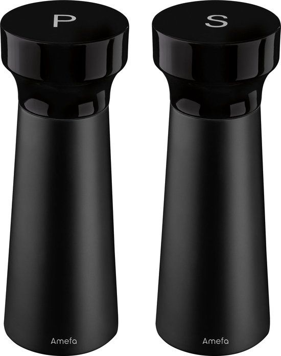 Amefa Modern Peper- & Zoutmolenset - Zwart - 15 cm