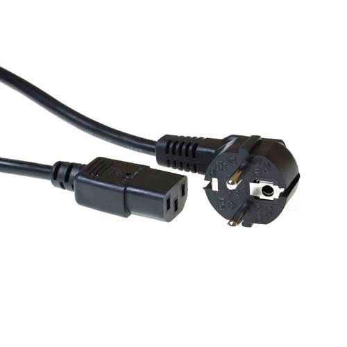 ACT Netsnoer CEE 7/7 male (haaks) - C13 zwart 1,5 m AK5012
