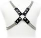 LEATHER BODY | Leather Body Chain Harness Zilver, Zwart Leer, Metaal