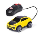 Dickie Toys Lamborghini Urus Racing 13 cm, op afstand bestuurde auto voor kinderen vanaf 3 jaar, kabelafstandsbediening, rijdt vooruit en achteruit met bocht, Try Me-functie, racewagen speelgoed, geel