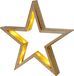 Spetebo LED-houten ster, naturel, om op te hangen met timer - 29 cm
