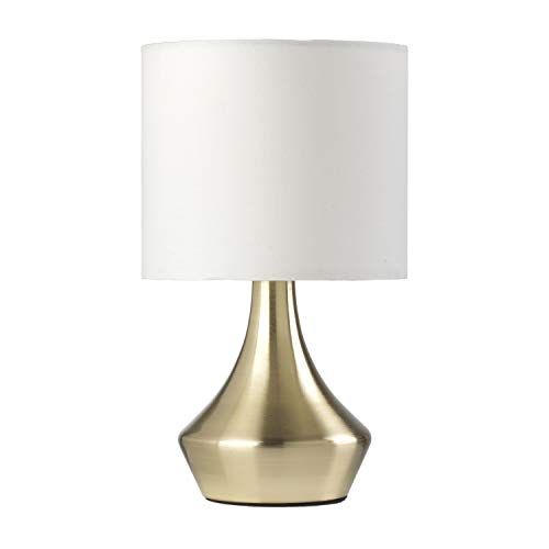 ONLI Tafellamp goud - gesatineerd metaal - witte stof - 6 W