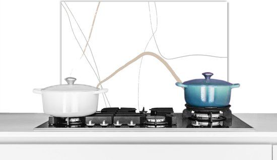 KitchenYeah Keuken Spatscherm - Abstract - Line art - Minimalisme - 70x50 cm - Aluminium