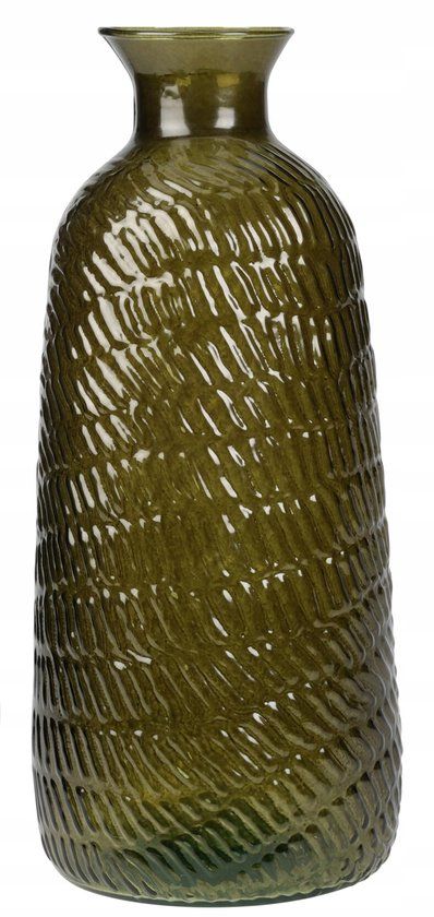 Excellent Houseware Wazon Glas Decoratie - 31 cm - Navy;Oranje;Groen