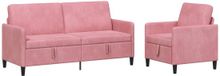vidaXL Ensemble de canapés avec rangement 2 pièces Rose Polyester