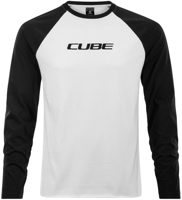 Cube Organic Longsleeve Shirt Heren wit/zwart