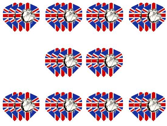 Dragon Darts 10 sets 30 stuks Britse vlag bulldog dart flights â€“ darts flights