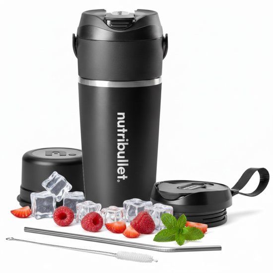 nutribullet Flip Draadloze Blender - RVS Thermos Beker - To Go - Zwart