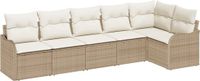 vidaXL Tuinbank - Set - 6 - st - Beige - Polyrattan