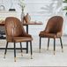 Pangivo Lot de 2 chaises de salle à manger en tissu technologique marron et métal noir