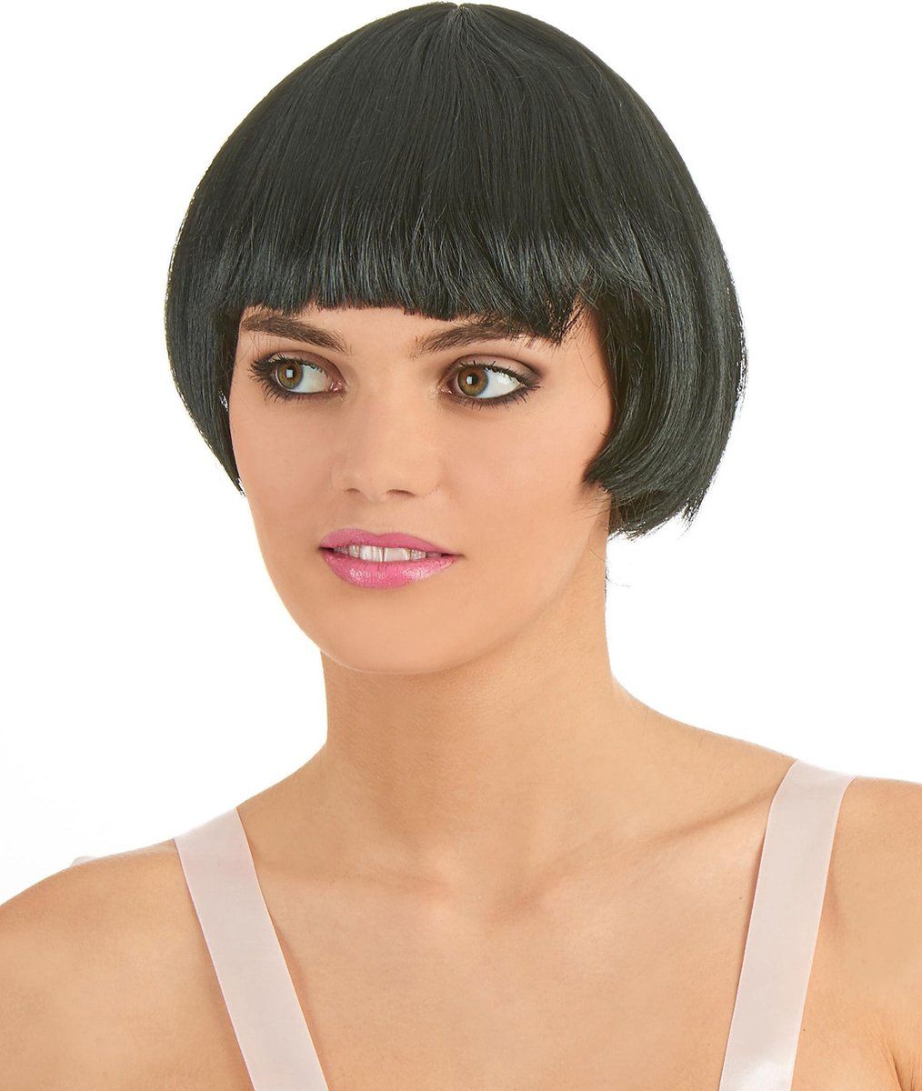 Vegaoo Zwarte retro pruik voor vrouwen - Verkleedpruik - One size