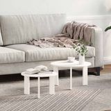 vidaXL Salontafel, 2 stuks, wit, 47,5 x 47,5 x 27 cm, massief grenenhout