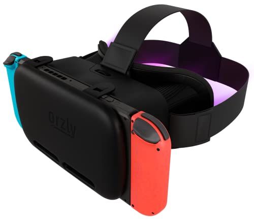 Orzly VR bril voor Nintendo Switch/Switch OLED-console model voor 3D Virtual Reality headset games accessoires set - geschenkdoos editie zwart