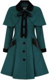 Hell Bunny Anouk jas Dames Lange jassen - groen/zwart - L