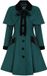 Hell Bunny Anouk jas Dames Lange jassen - groen/zwart - L
