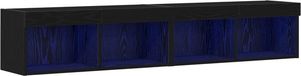 vidaXL Ensemble meuble TV Chêne noir Bois composite