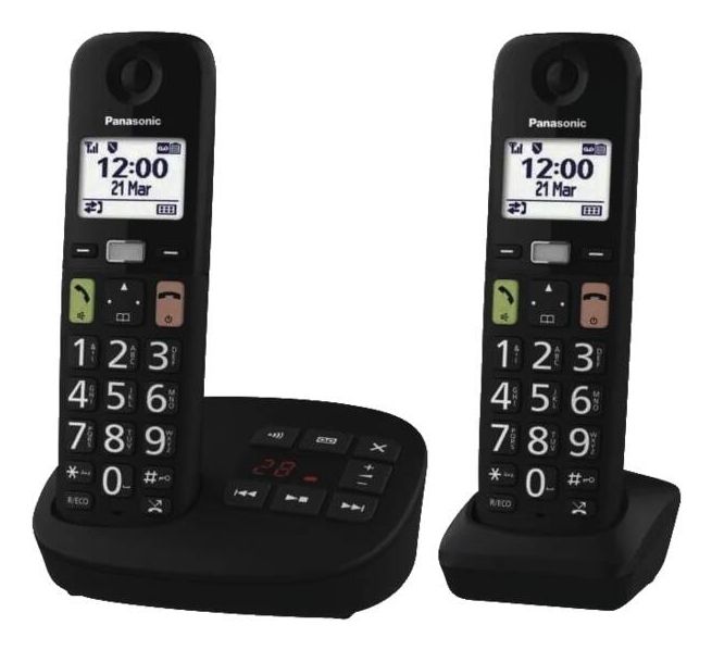 Panasonic KX-TGU-132EXB - Senioren DECT huistelefoon - 2 handsets - zwart