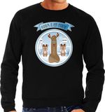 Bellatio Decorations Foute Kersttrui/Sweater Heren - Rudolf - Zwart - XL
