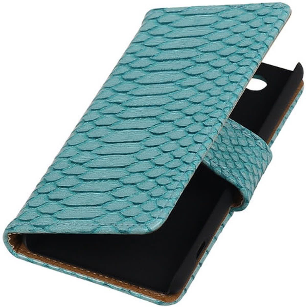 Best Cases Sony Xperia Z4 Compact Snake Slang Bookstyle Wallet Hoesje Turquoise - Cover Case Hoes