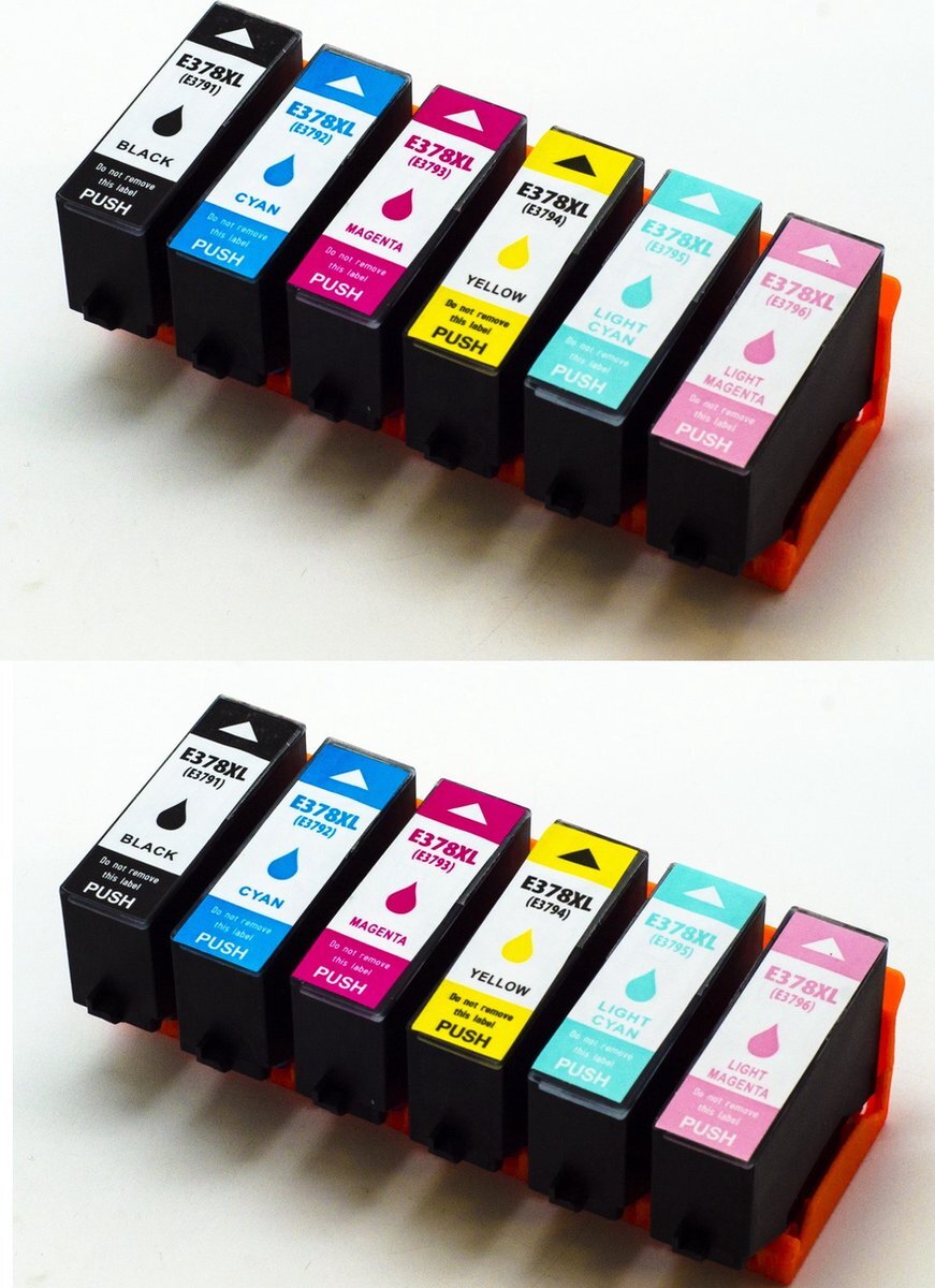 inktdag Inktcartridge voor de Epson 378XL/ Epson 378 Multipack ( 12 stuks) voor Epson Expression Photo XP-8500, XP-8505, XP-8600, XP-8605, XP-8606