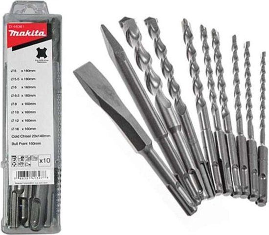 Makita D-41470 Hamerboorset 10-delig SDS-Plus