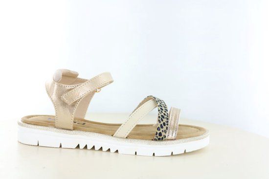 POSH by Poelman Poelman C0574-1KGPSH Sandalen Platte sandalen Vrouwen Synthetisch Klittenband Taupe Maat 34