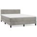 vidaXL Boxspringbed met matras, lichtgrijs, 140x200 cm, fluweel