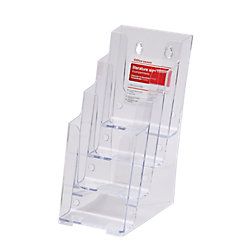 Office Depot Brochurehouder Meervoudig C5/6 Transparant kunststof 4 vakjes 10.8 x 25.4 x 25.4 cm