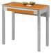 Icecat table de cuisine extensible, en métal, de couleur orange, dimensions 80x40 cm, extensible jusqu'à 80x60 cm