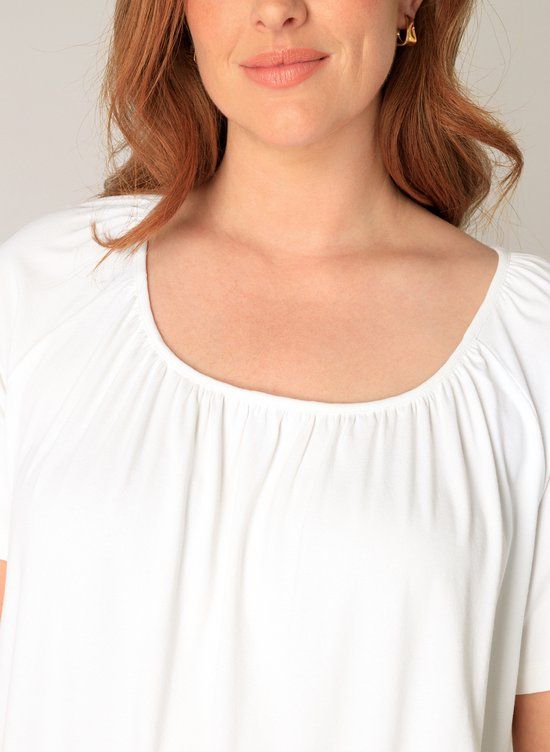 BASE LEVEL CURVY Yoni Jersey Shirt - White - maat 1(48)