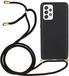 Merkloos Samsung Galaxy A53 Hoesje Flexibel TPU met Koord Back Cover Zwart