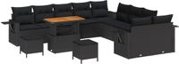 vidaXL Tuinbank Set 13-delig Zwart Polyrattan